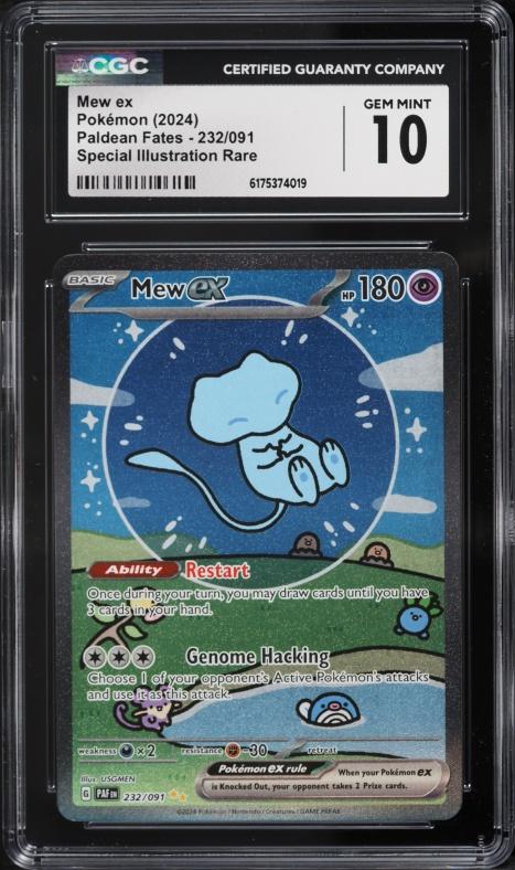 2024 Pokemon Scarlet & Violet Paldean Fates SIR Mew ex #232 CGC 10 GEM MINT