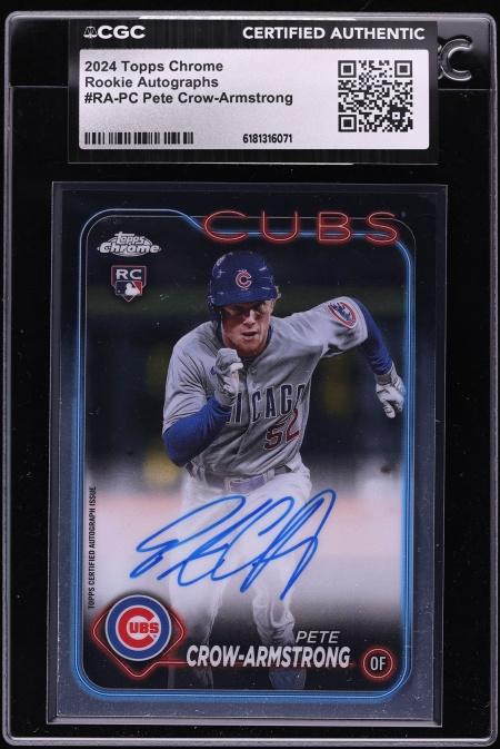 2024 Topps Chrome Pete Crow-Armstrong ROOKIE AUTO #RA-PC CGC AUTH