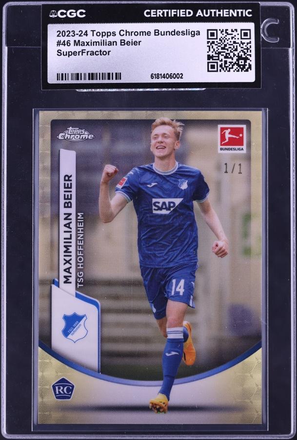 2023 Topps Chrome Bundesliga Superfractor Maximilian Beier ROOKIE 1/1 #46 CGC AUTH
