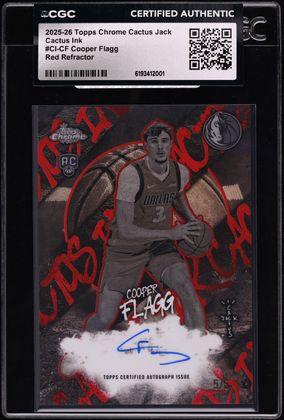 2025-26 Topps Chrome Cactus Jack Cactus Ink Cooper Flagg Red Refractor