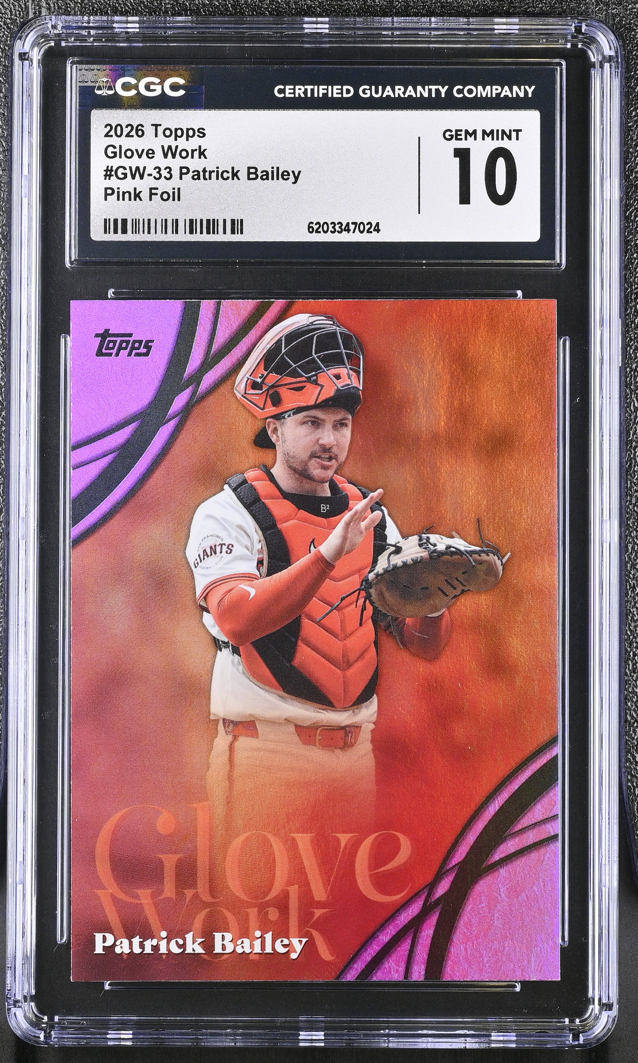 2026 Topps Glove Work Patrick Bailey Pink Foil