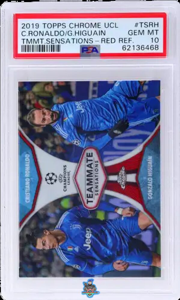 2019 Topps Chrome UEFA Champions League Teammate Sensations Red Refractor Cristiano Ronaldo/Gonzalo Higuain #TSRH /10
