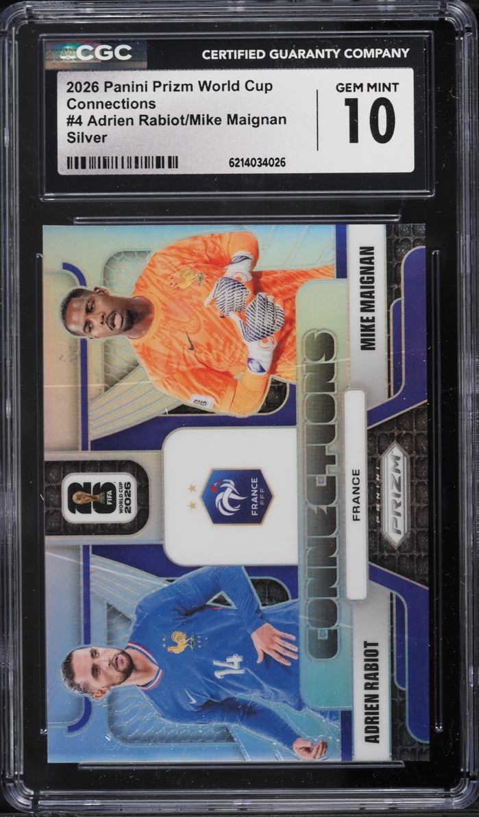 2026 Panini Panini Prizm World Cup Connections Adrien Rabiot and Mike Maignan Silver
