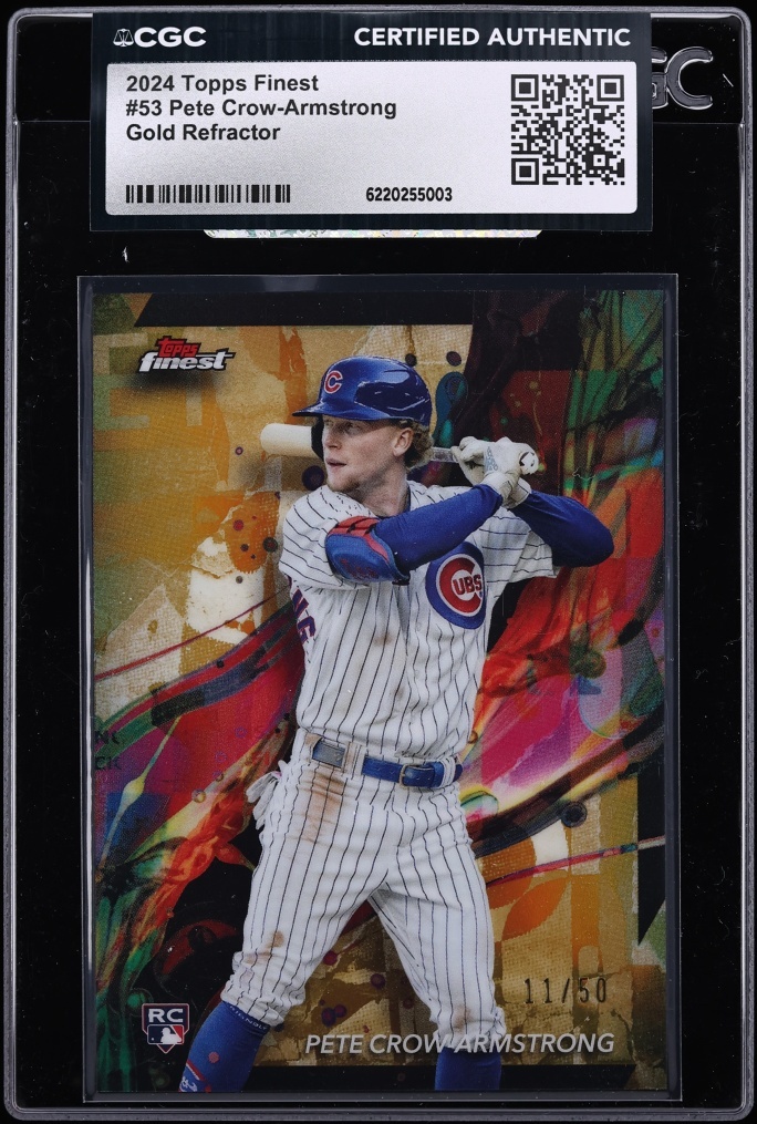 2024 Finest Gold Refractor Pete Crow-Armstrong ROOKIE /50 #53 CGC AUTH