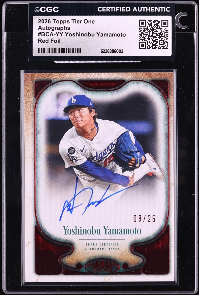 2026 Topps Topps Tier One Yoshinobu Yamamoto Red Foil