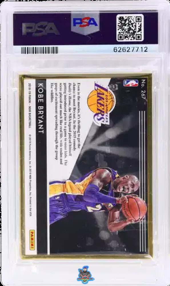 Back of 2018 Panini Noir Feature Length Fotl Kobe Bryant #267 /9