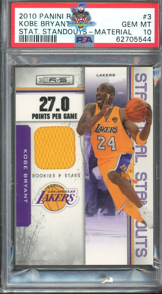 2010 Panini Rookies & Stars Statistical Standouts Material Kobe Bryant #3 /199