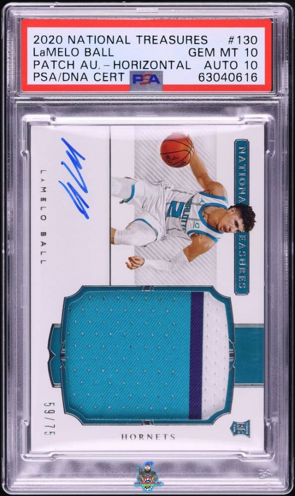 2020 National Treasures Rookie Patch Autograph Horizontal Lamelo Ball #130 /75