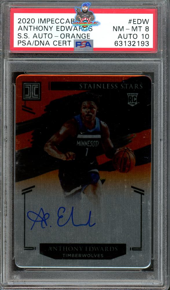 2020 Panini Impeccable Stainless Stars Autograph Orange Anthony Edwards #25 /25