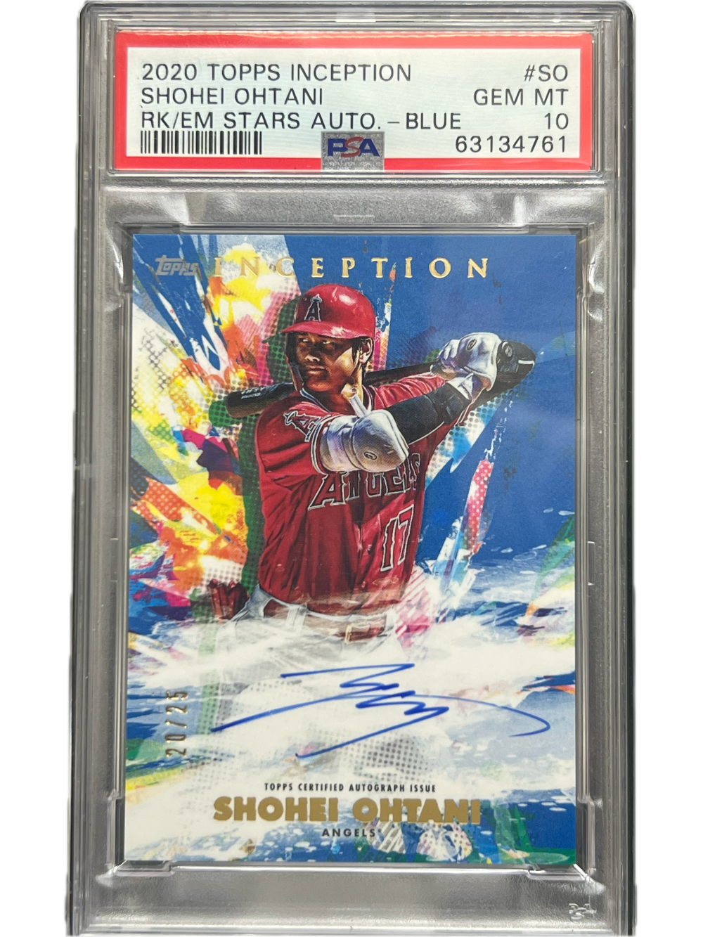 2020 Topps Inception Rookie and Emerging Stars Autographs Blue Shohei Ohtani #RESASO /25