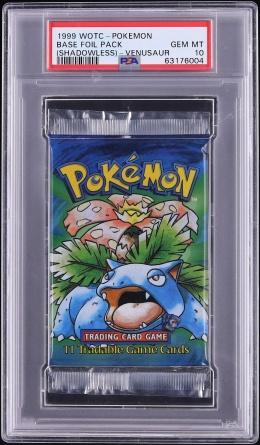 1999 Pokemon Base Set Shadowless Booster Pack Venusaur Art PSA 10 GEM MINT