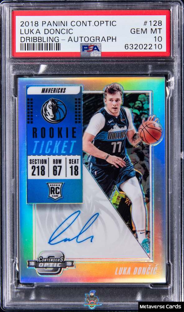 2018 Panini Contenders Optic Dribbling Variation Rookie Ticket Autograph Luka Doncic #128