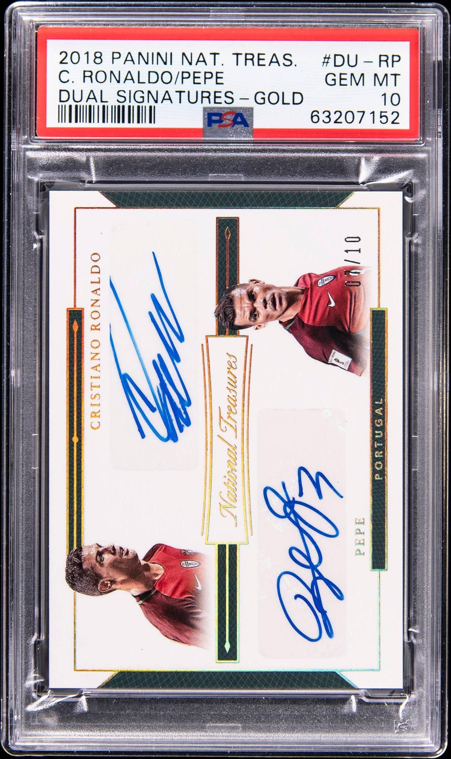 2018 National Treasures Dual Signatures Gold Cristiano Ronaldo #1 /10