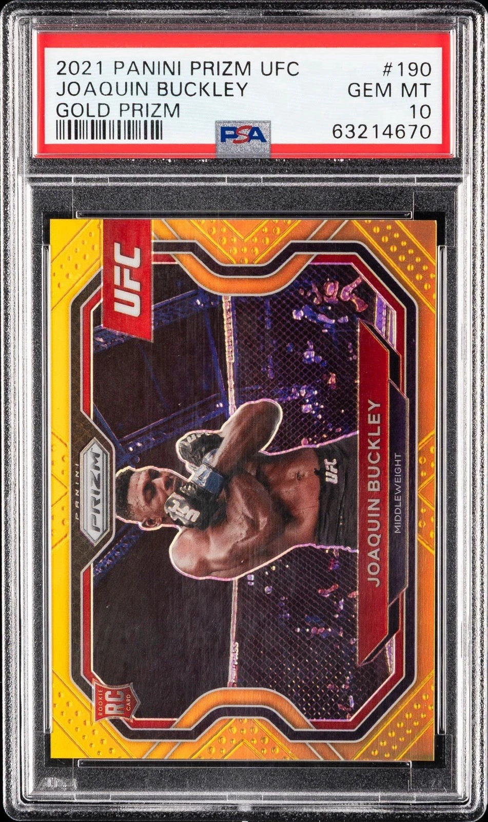 2021 Panini Prizm UFC Prizms Gold Joaquin Buckley #190 /10