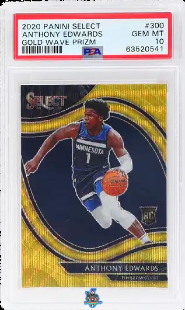 2020 Panini Select Courtside Gold Wave Prizm Anthony Edwards #300