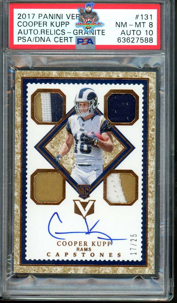 2017 Panini Vertex Rookie Capstones Autograph Relics Granite Cooper Kupp #131 /25