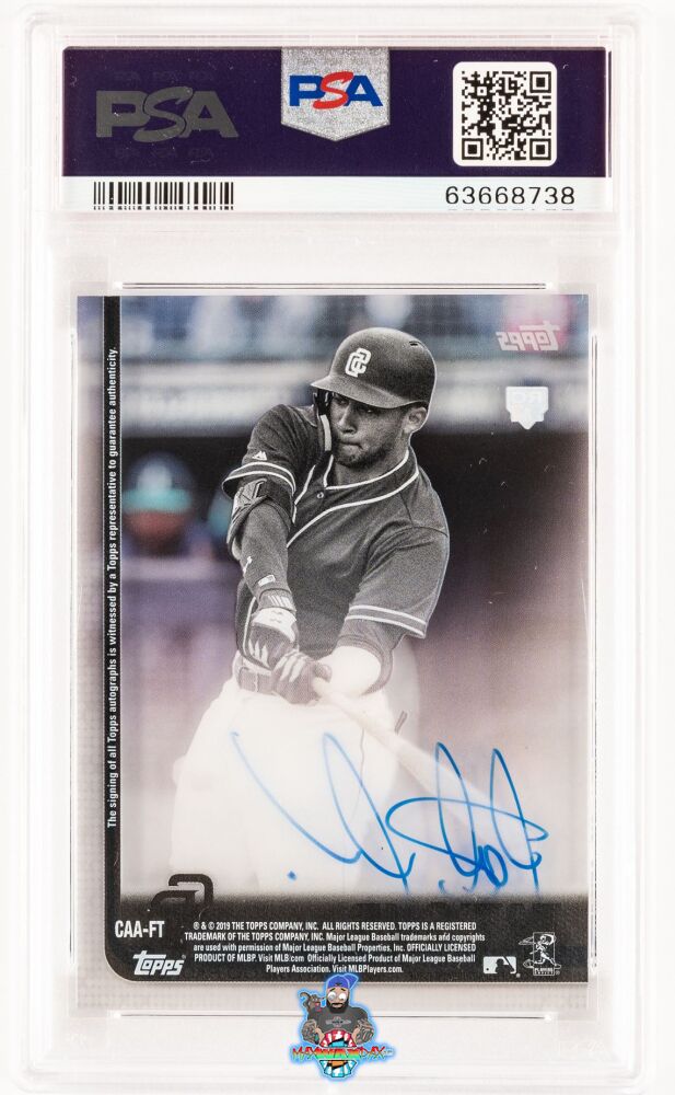 Back of 2019 Topps Clearly Authentic Autograph Fernando Tatis Jr. #CAAFT
