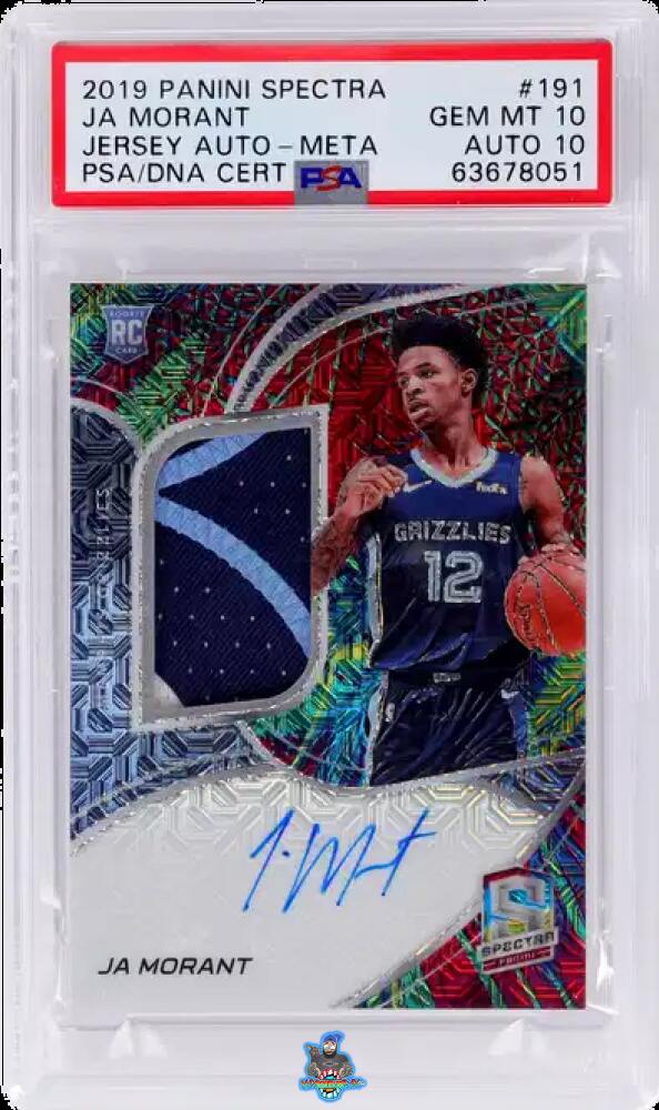 2019 Panini Spectra Rookie Jersey Autograph Meta Ja Morant #191 /25