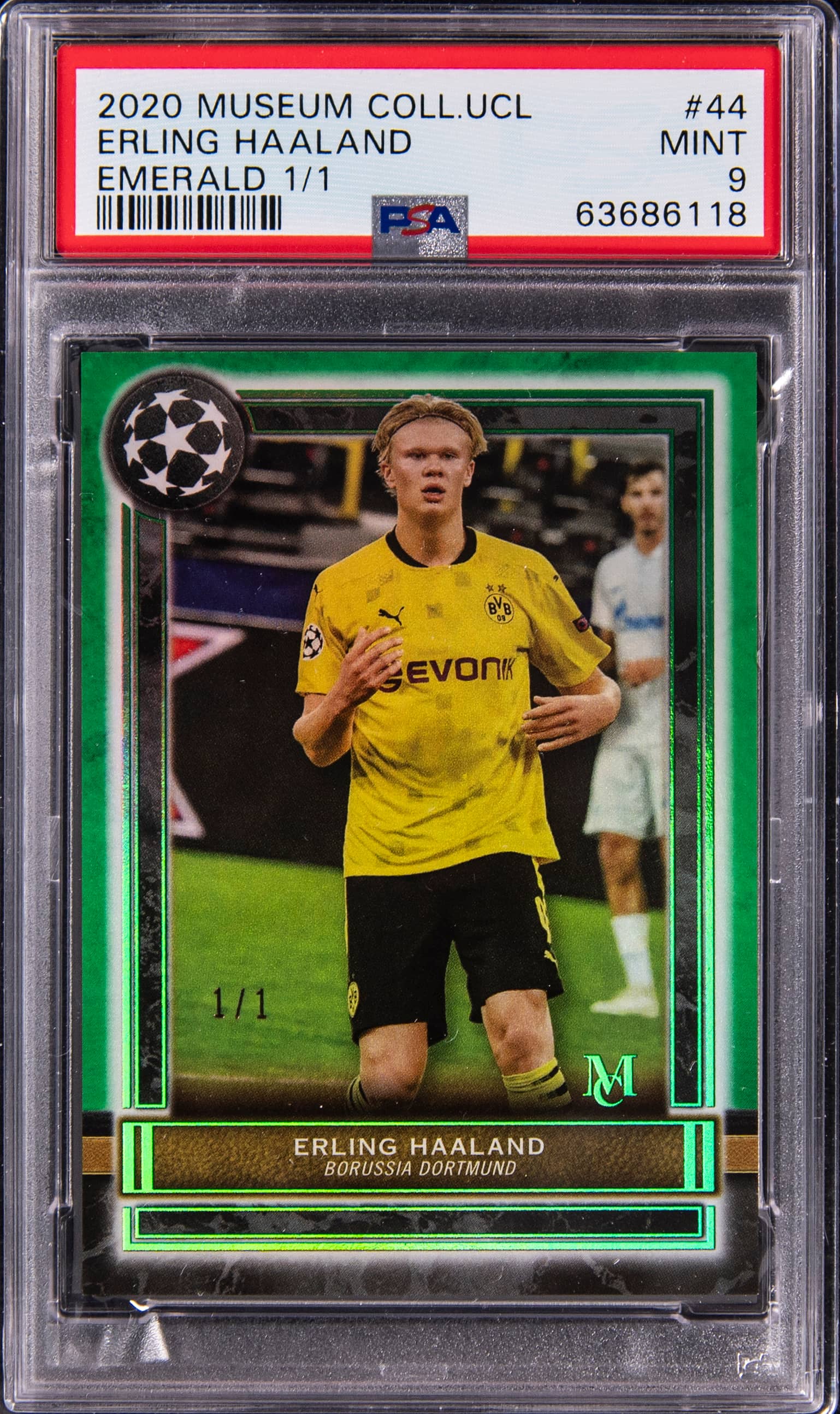 2020 Topps Museum Collection Ucl Emerald 1/1 Erling Haaland #44 /1