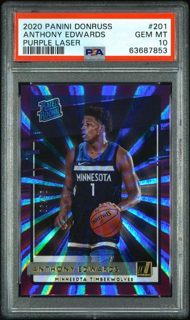 2020 Panini Donruss Anthony Edwards Holo Purple Laser