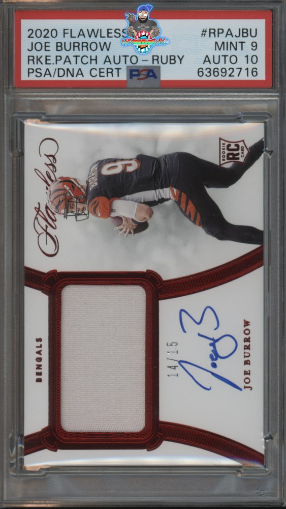 2020 Panini Flawless Rookie Patch Autograph Ruby Joe Burrow #1 /15