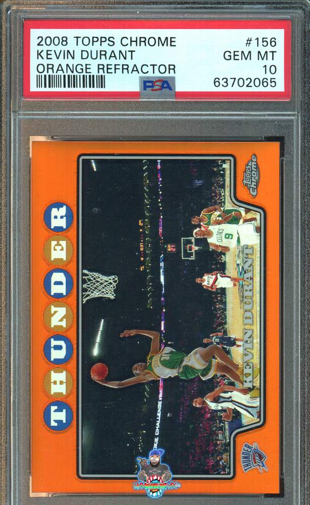 2008 Topps Chrome Orange Refractor Kevin Durant #156 /499