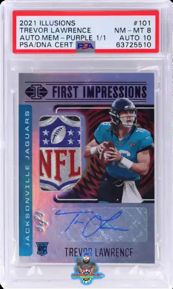 2021 Panini Illusions Autograph Memorabilia Purple Trevor Lawrence #101 /1