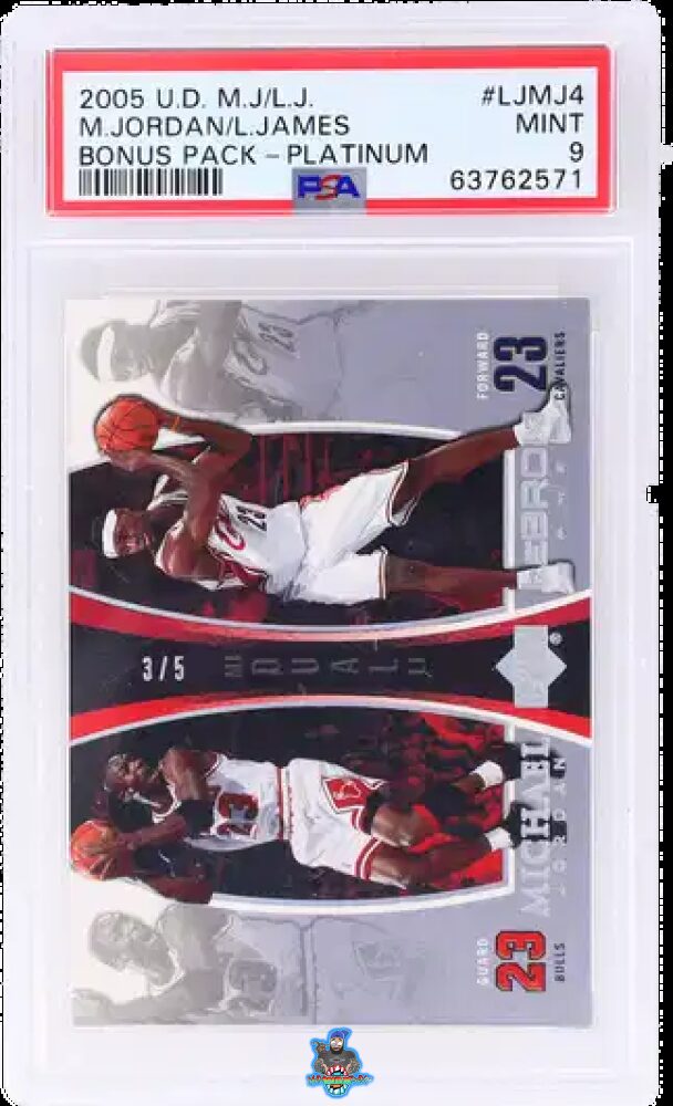 2005 Upper Deck Mj/Lj Bonus Pack Platinum LeBron James/Michael Jordan #LJMJ4 /5
