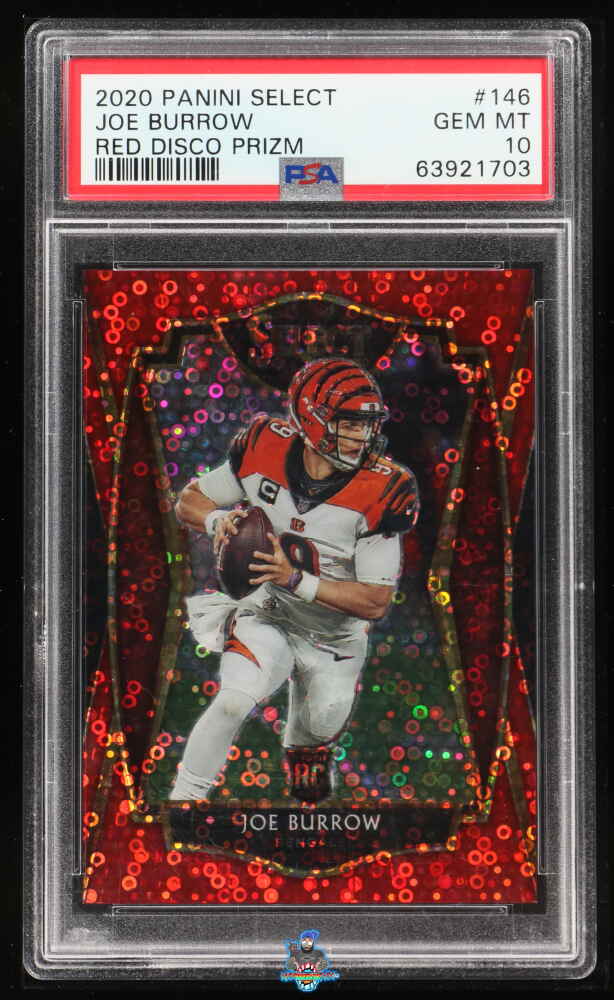 2020 Panini Select Premier Level Red Disco Prizm Joe Burrow #146 /49