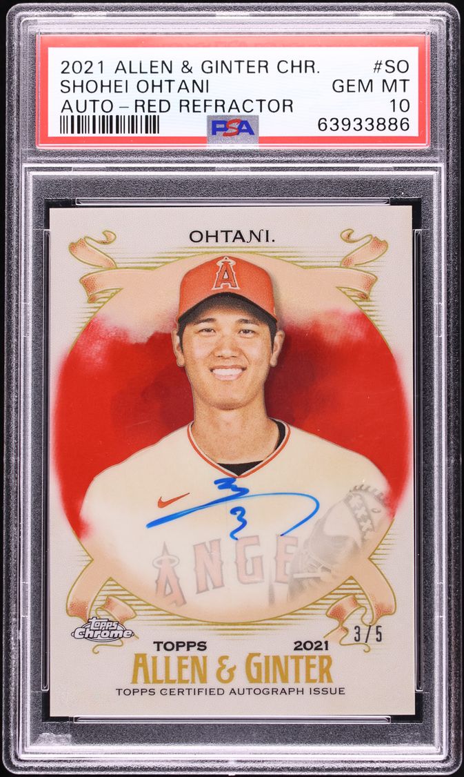 2021 Topps Allen & Ginter Chrome Autographs Red Refractor Shohei Ohtani #SO