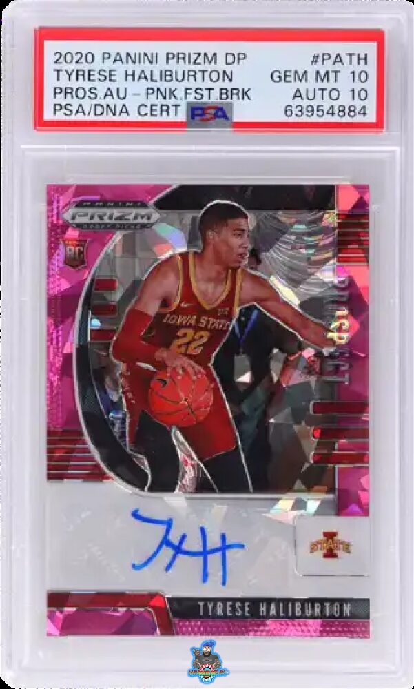 2020 Panini Prizm Draft Picks Prospect Autographs Fast Break Pink Tyrese Haliburton #10 /25