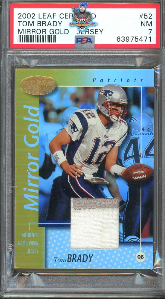 2002 Leaf Certified Mirror Gold Material Tom Brady #52 /25