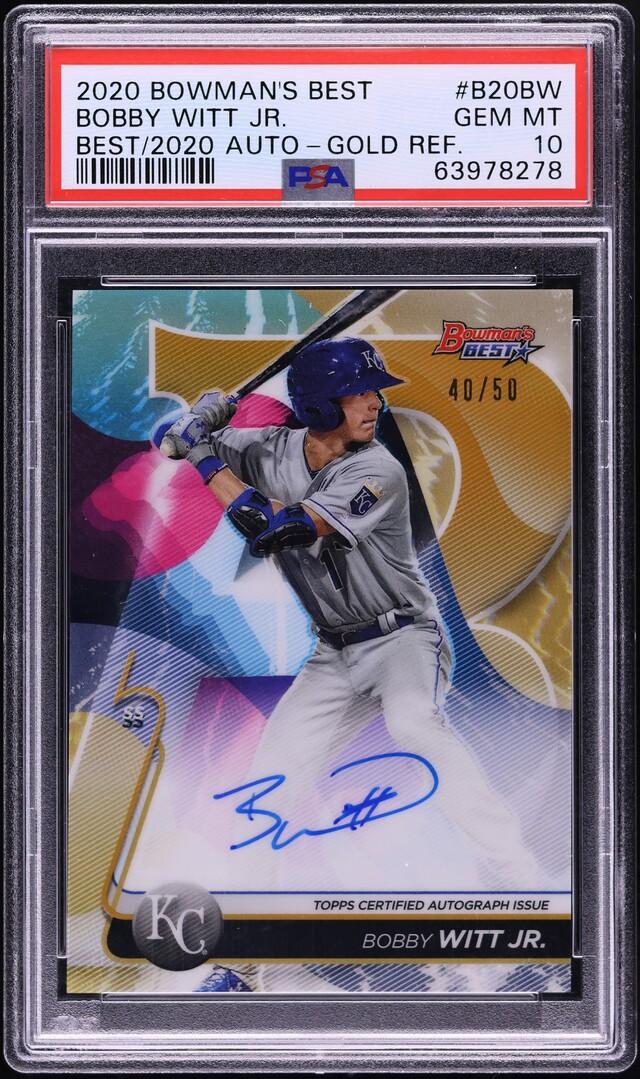 2020 Bowman's Best Bobby Witt Jr. Best of '20 Autographs Gold Refractor