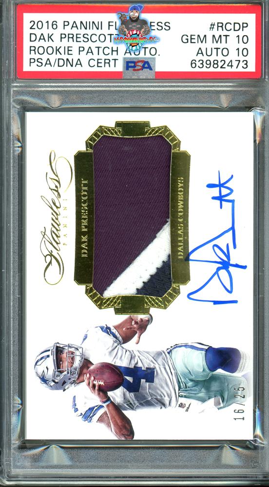 2016 Panini Flawless Rookie Patch Autograph Dak Prescott #6 /25