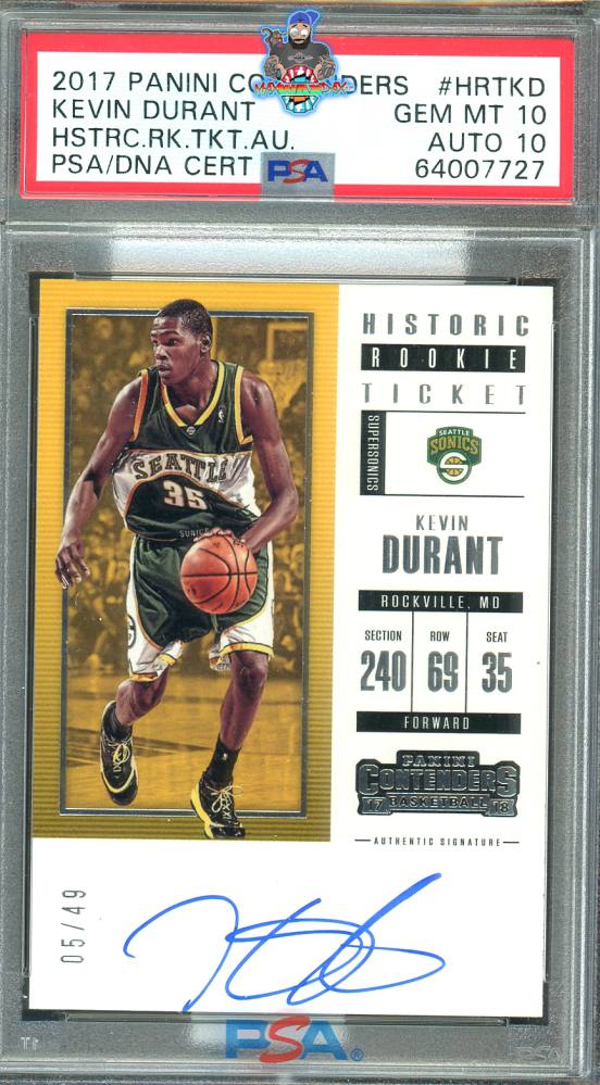 2017 Panini Contenders Historic Rookie Ticket Autograph Kevin Durant #1 /49