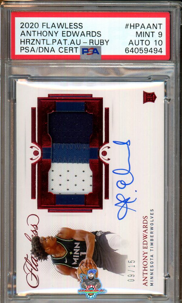 2020 Panini Flawless Horizontal Patch Autograph Ruby Anthony Edwards #1 /15