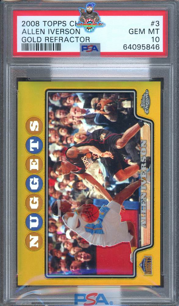 2008 Topps Chrome Gold Refractor Allen Iverson #3 /50