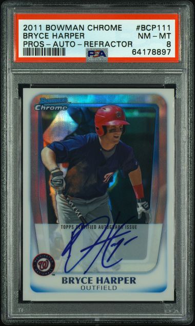 2011 Bowman Chrome Prospect Autograph Refractor Bryce Harper #BCP111B /500