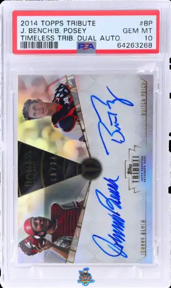 2014 Topps Tribute Timeless Tribute Dual Autographs Buster Posey/Johnny Bench #TTRABP /24