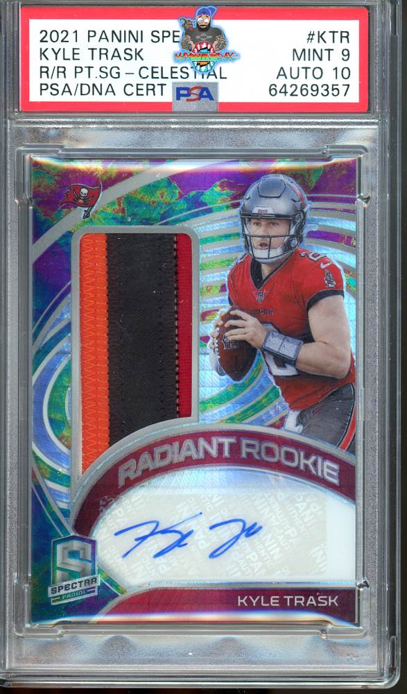 2021 Panini Spectra Radiant Rookie Patch Signature Celestial Prizm Kyle Trask #3 /60