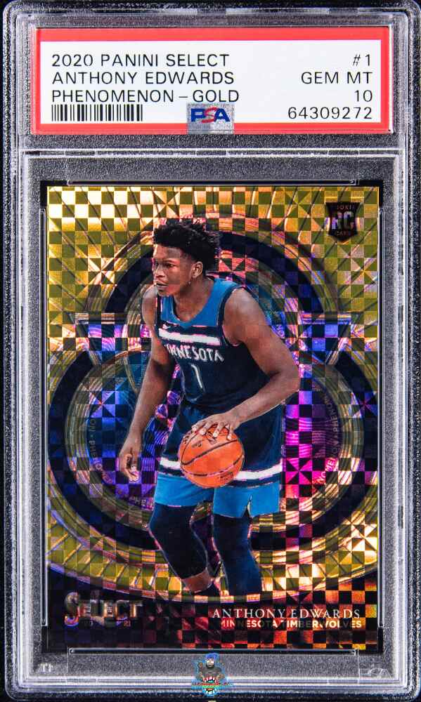 2020 Panini Select Phenomenon Gold Prizm Anthony Edwards #1 /10