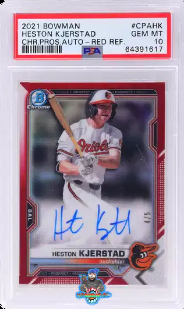 2021 Bowman Chrome Prospect Autograph Red Refractor Heston Kjerstad #CPAHK /5