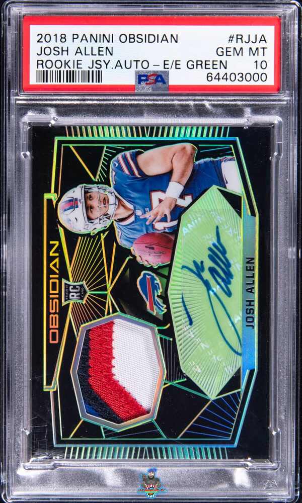 2018 Panini Obsidian Rookie Jersey Autograph Electric Etch Green Josh Allen #8 /25