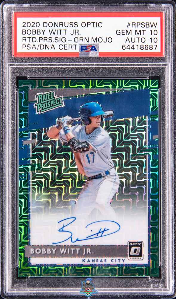 2020 Panini Donruss Optic Rated Prospects Signatures Green Mojo Bobby Witt Jr. #5 /99