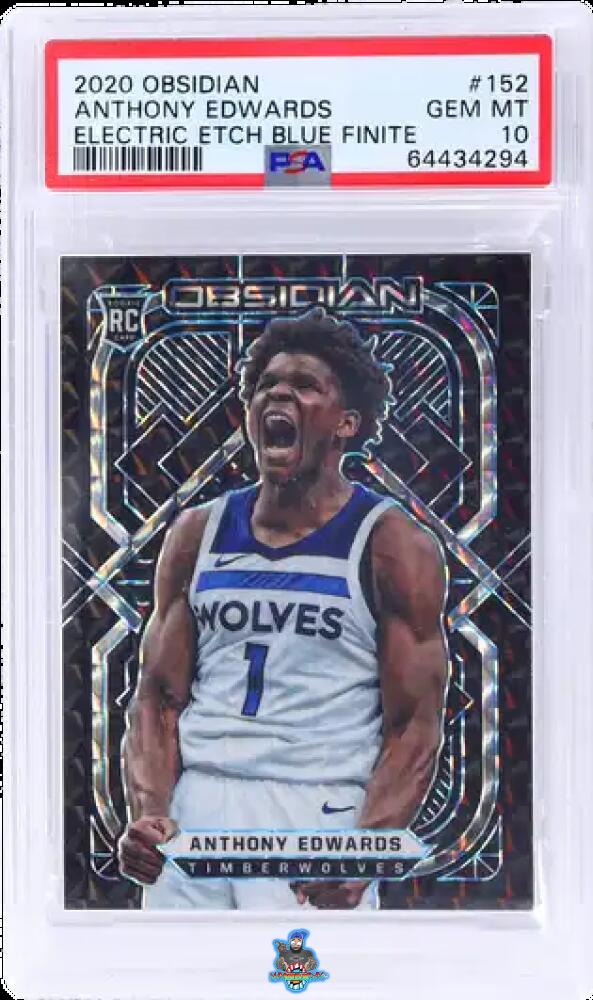 2020 Panini Obsidian Electric Etch Blue Finite Anthony Edwards #152 /3