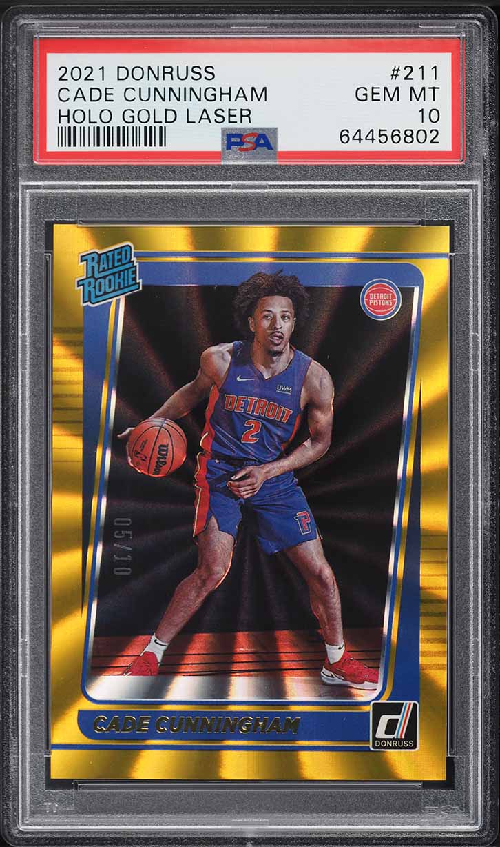 2021 Donruss Rated Rookie Holo Gold Laser Cade Cunningham #211 /10