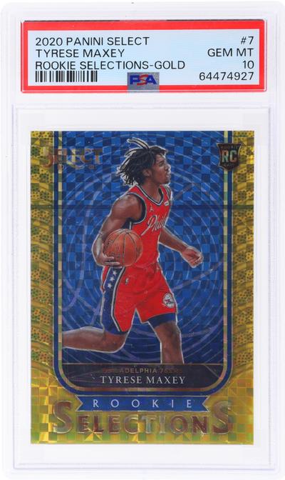 2020 Panini Select Rookie Selections Gold Prizm Tyrese Maxey #7 5/10 PSA 10
