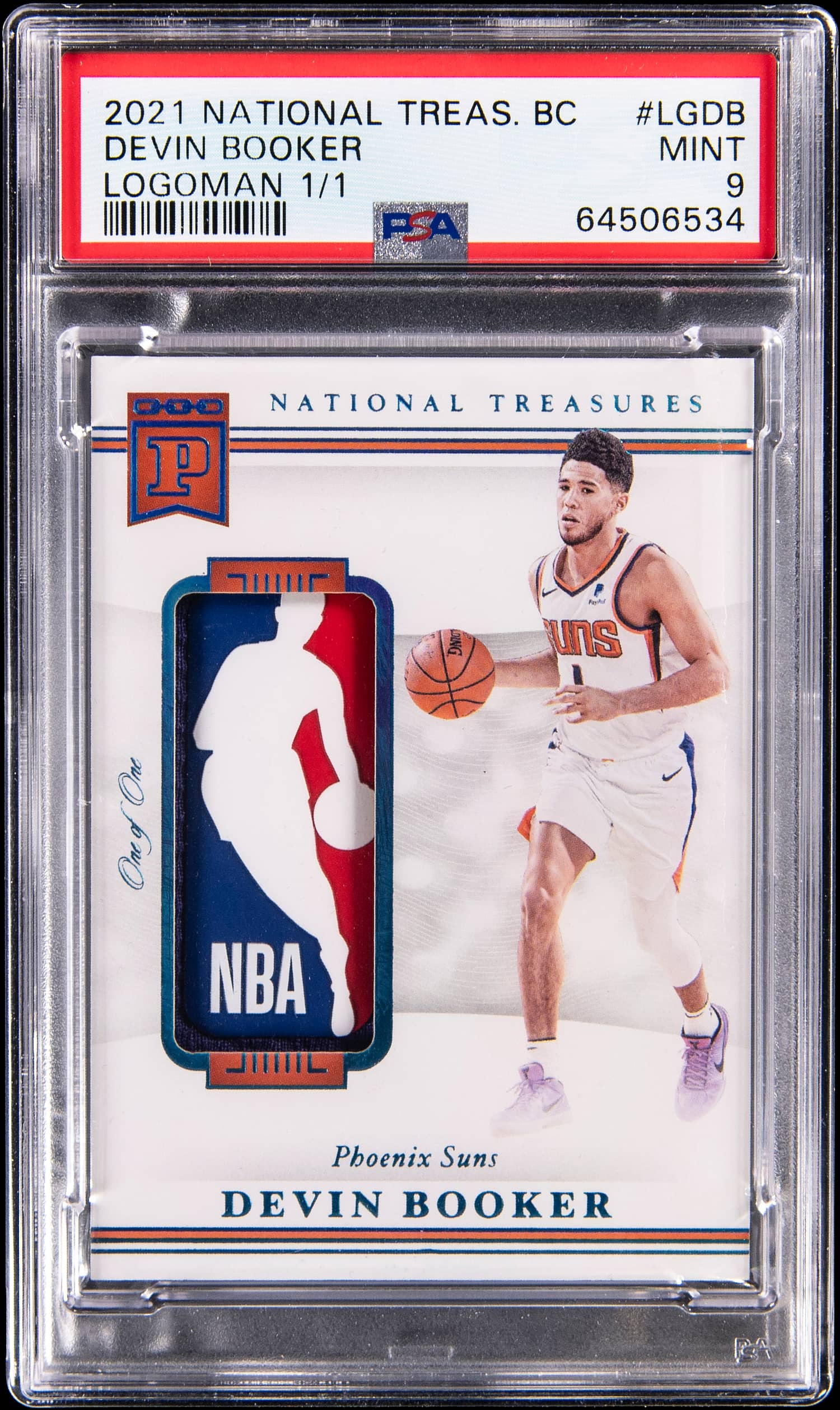 2021 Panini National Treasures Blockchain Logoman 1/1 Devin Booker #LGDB /1