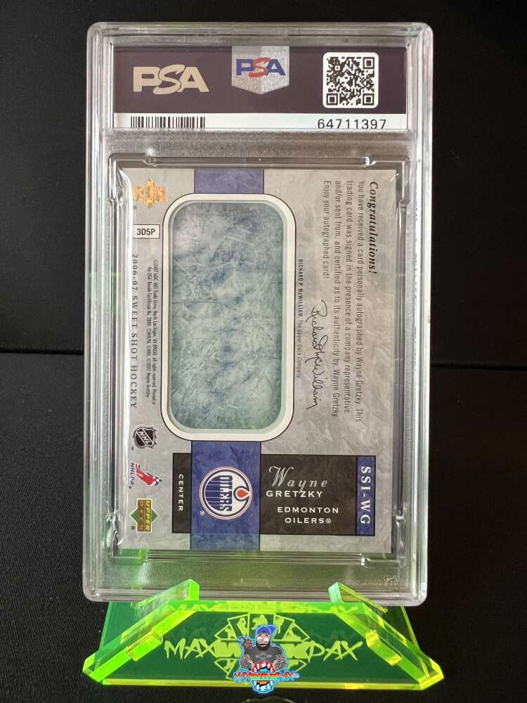 Back of 2006 Sweet Shot Signature Shots Saves Ice Signings Wayne Gretzky #SSIWG /100