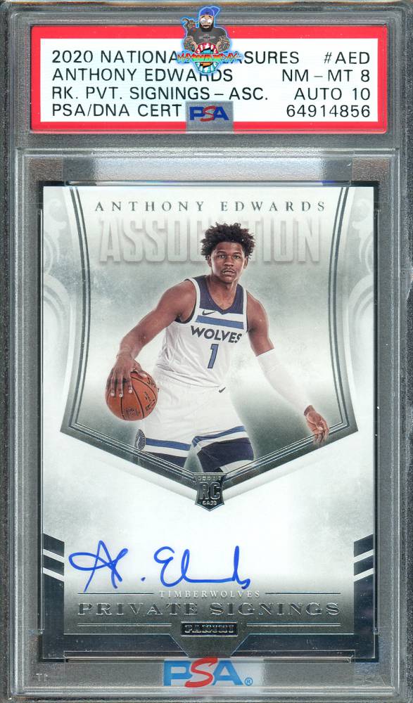 2020 National Treasures Rookie Private Signings Autograph Association Version Anthony Edwards #1 /99